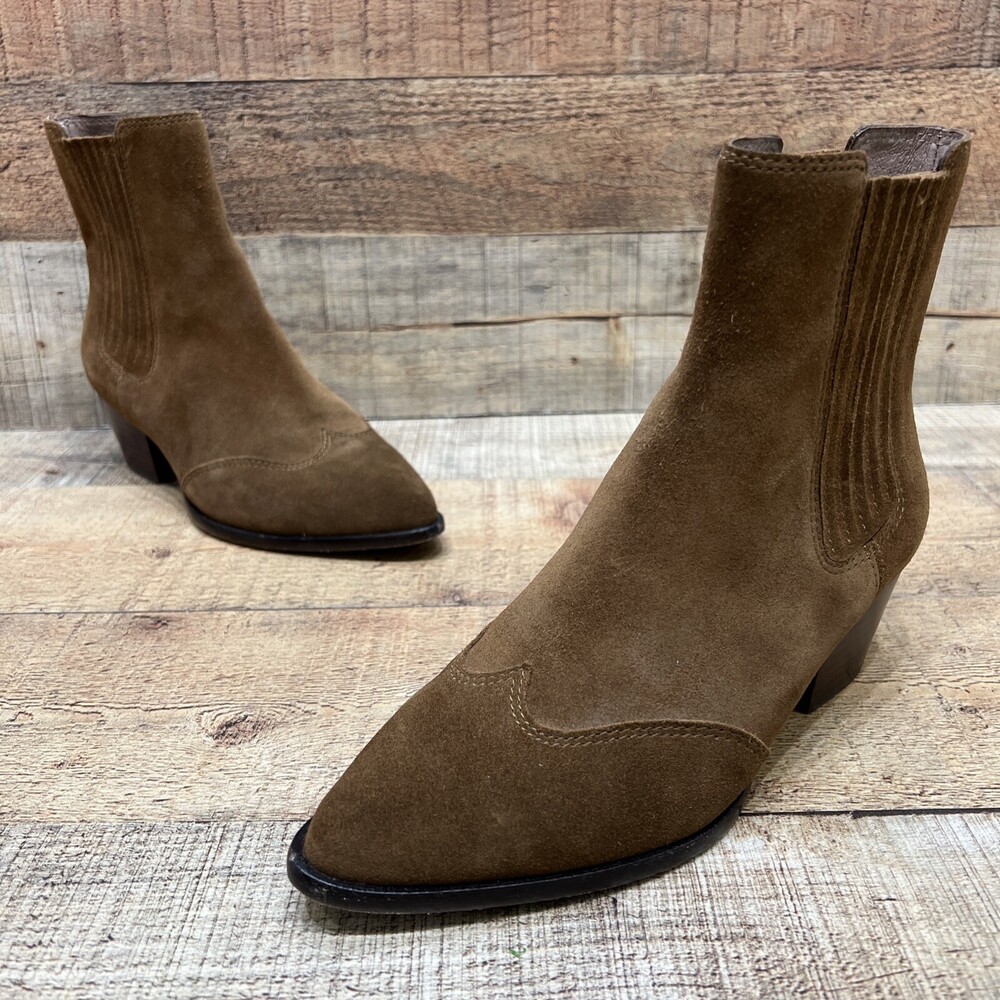 ASH Hook Bis S Womens Brown Suede Slip On Ankle Boots Size 36